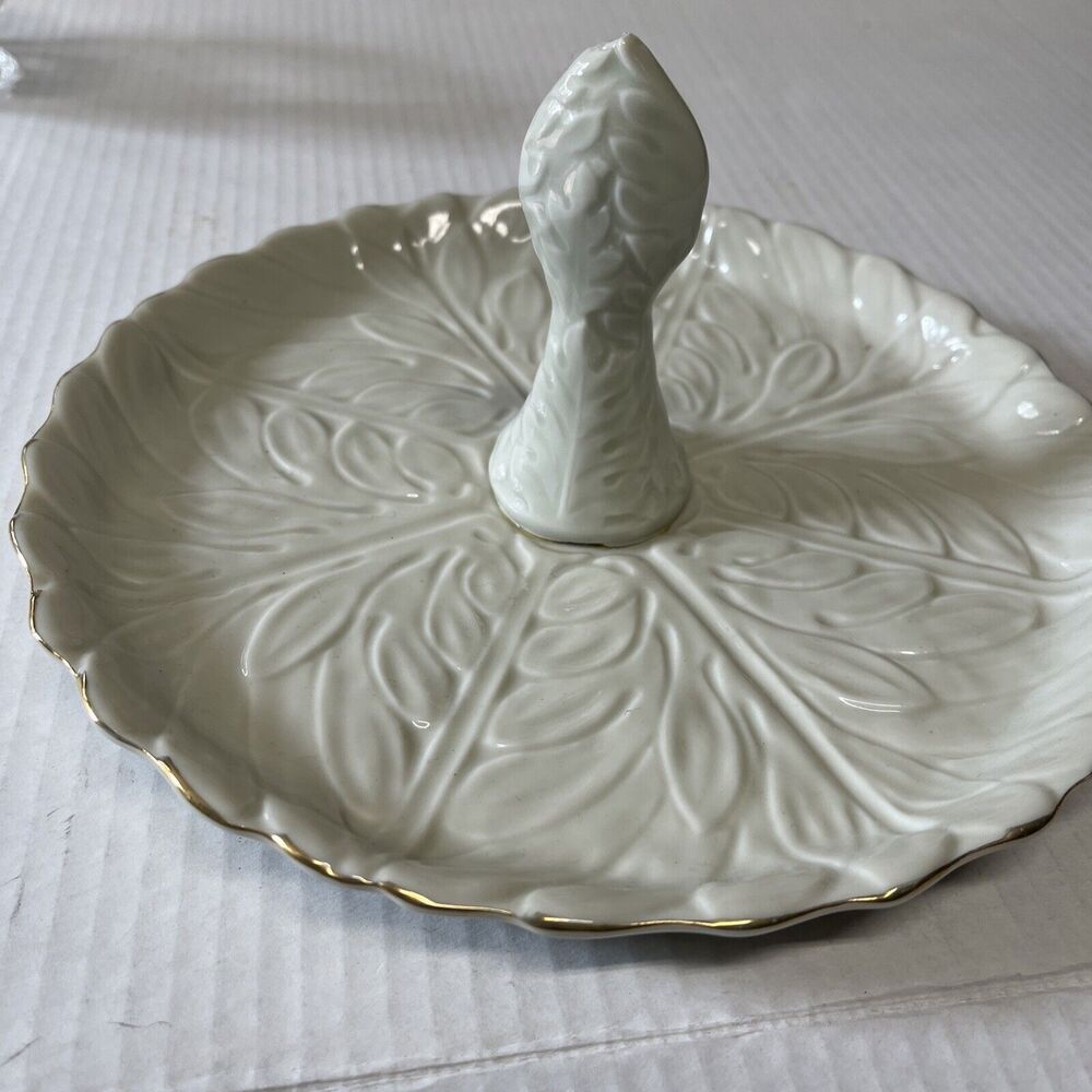 Crown By Whitehall Vintage 1985 Serving Plate 18K Gold Hand Decorated Trim